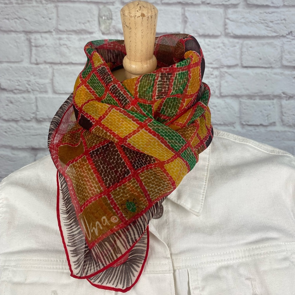 Vera Neumann‎ Plaid Vintage Scarf